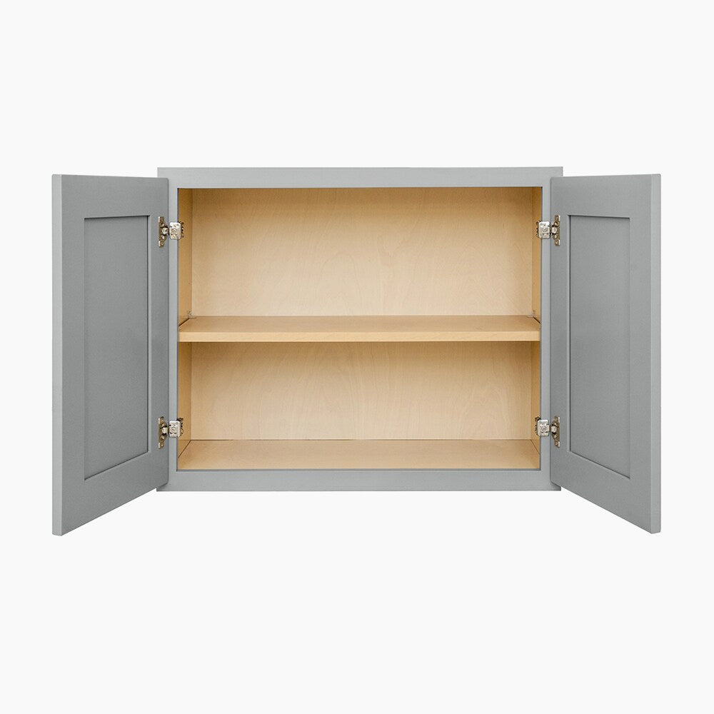 RELIABILT Overlake 30-in W x 24-in H x 12-in D Gray Wall Ready To Assemble Plywood Cabinet (Recessed Panel Shaker Door Style)