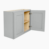 RELIABILT Overlake 30-in W x 24-in H x 12-in D Gray Wall Ready To Assemble Plywood Cabinet (Recessed Panel Shaker Door Style)