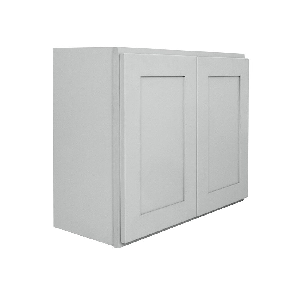 RELIABILT Overlake 30-in W x 24-in H x 12-in D Gray Wall Ready To Assemble Plywood Cabinet (Recessed Panel Shaker Door Style)