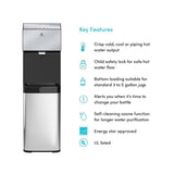 Electric Bottom Loading Water Cooler Water Dispenser - 3 Temperatures Self-Cleaning UL ENERGY STAR