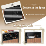 Goplus 235-Bottle Black Mdf Wine Cabinet