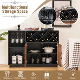 Goplus 235-Bottle Black Mdf Wine Cabinet