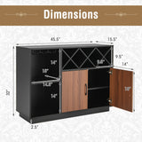 Goplus 235-Bottle Black Mdf Wine Cabinet