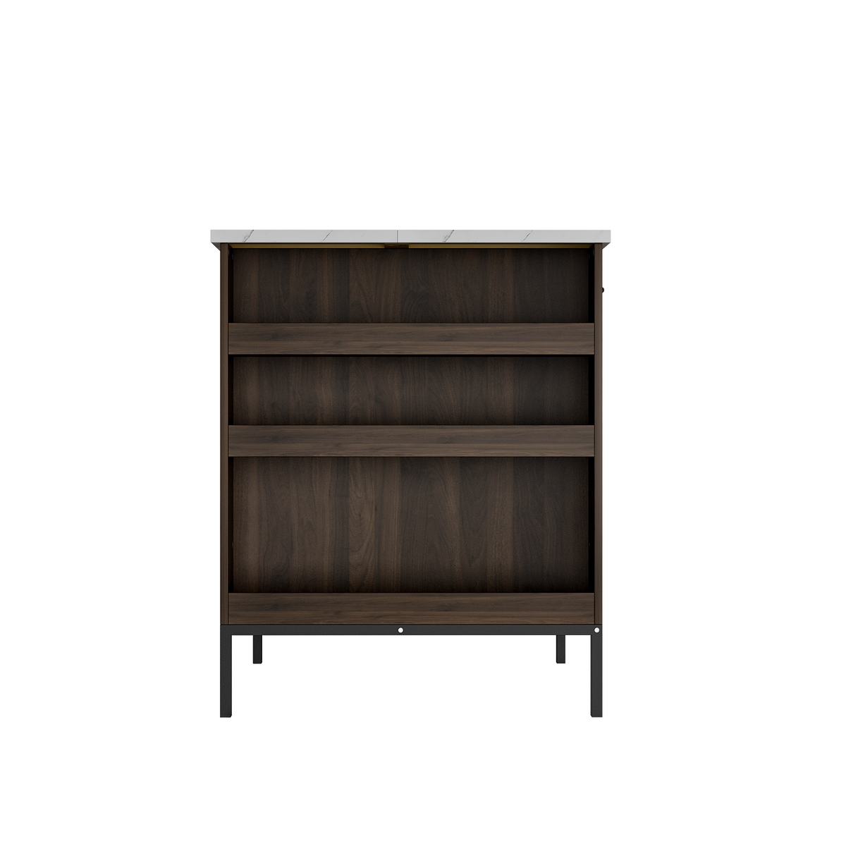 FUFU&GAGA Brown Composite Base with Mdf Top Kitchen Cart (30-in x 55.1-in x 36-in)