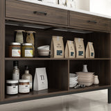 FUFU&GAGA Brown Composite Base with Mdf Top Kitchen Cart (30-in x 55.1-in x 36-in)