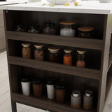 FUFU&GAGA Brown Composite Base with Mdf Top Kitchen Cart (30-in x 55.1-in x 36-in)