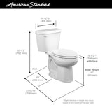 American Standard Colony White Elongated Standard Height 2-Piece Toilet, 10-in Rough-In