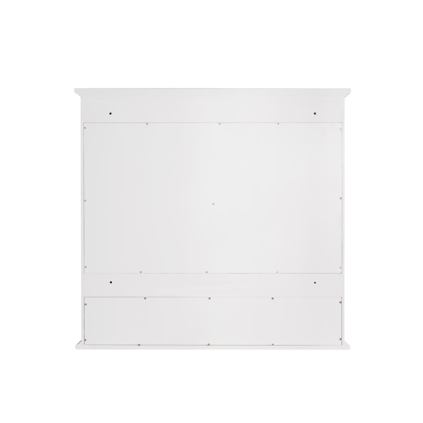 WELLFOR GRACE Solid Wood 36-in x 34-in Surface Mount White Mirrored Soft Close Medicine Cabinet