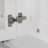 WELLFOR GRACE Solid Wood 24-in x 30-in Surface Mount White Mirrored Soft Close Medicine Cabinet