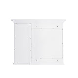 WELLFOR GRACE Solid Wood 36-in x 30-in Surface Mount White Mirrored Soft Close Medicine Cabinet