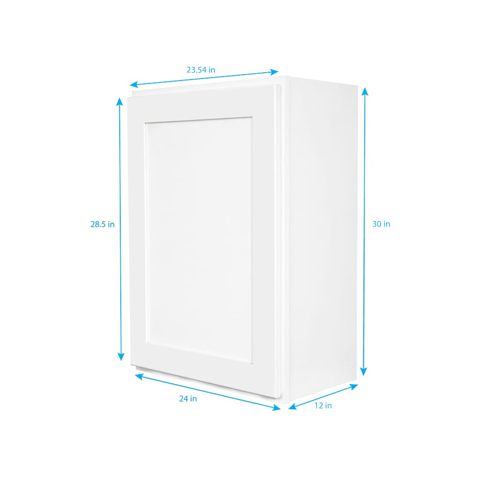 RELIABILT Fairplay 24-in W x 30-in H White Shaker Wall Cabinet, Ready to Assemble, Plywood Construction