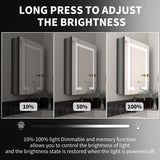 ExBrite Savio 20-in x 26-in Lighted LED Fog Free Surface/Recessed Mount Matte Black Mirrored Soft Close Medicine Cabinet with Outlet