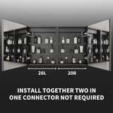 ExBrite Savio 20-in x 26-in Lighted LED Fog Free Surface/Recessed Mount Matte Black Mirrored Soft Close Medicine Cabinet with Outlet