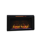 Helen 48 in. Wall-Mount Electric Fireplace in Black - Super Arbor