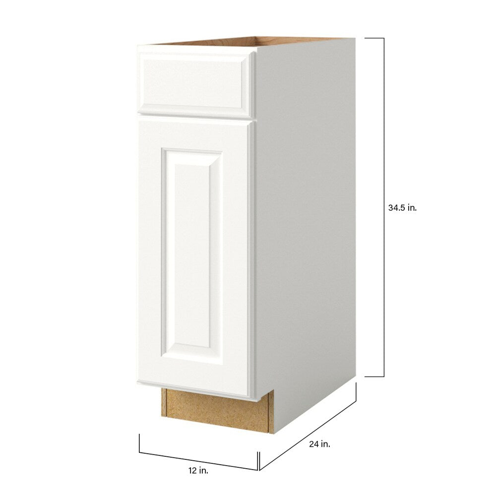 allen + roth Tilson 12-in W x 34.5-in H x 24-in D Linen 1-Drawer Base Fully Assembled Cabinet (Raised Panel Square Style)