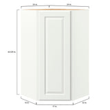 allen + roth Tilson 24-in W x 42.125-in H x 12-in D Linen Diagonal Corner Wall Fully Assembled Cabinet (Raised Panel Square Style)