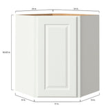 allen + roth Tilson 24-in W x 30.125-in H x 12-in D Linen Diagonal Corner Wall Fully Assembled Cabinet (Raised Panel Square Style)