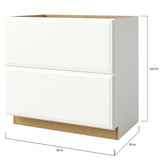 allen + roth Tilson 36-in W x 34.5-in H x 24-in D Linen 2-Drawer Base Fully Assembled Cabinet (Raised Panel Style)