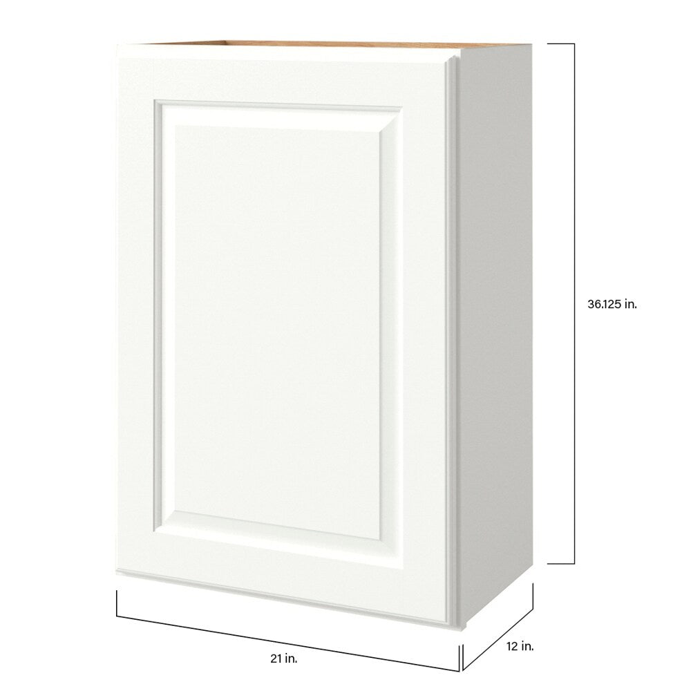 allen + roth Tilson 21-in W x 39.125-in H x 12-in D Linen Wall Fully Assembled Cabinet (Raised Panel Square Door Style)