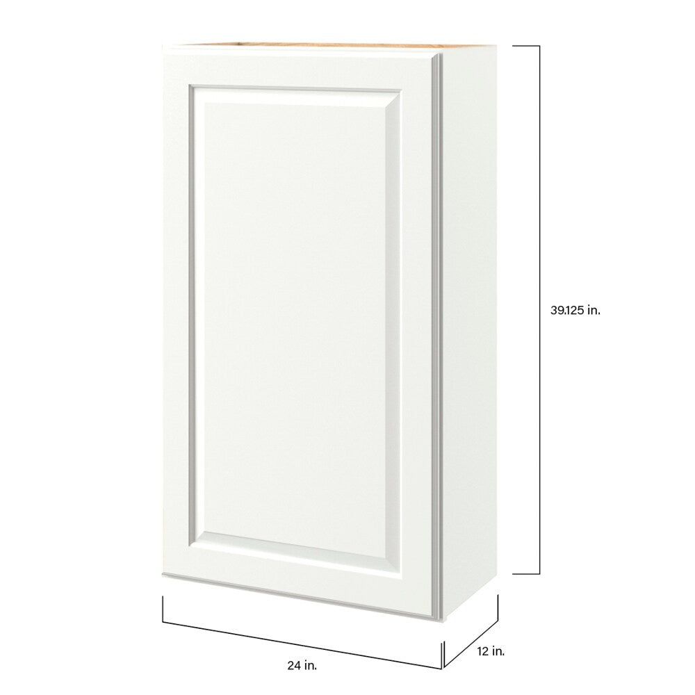 allen + roth Tilson 24-in W x 39.125-in H x 12-in D Linen Wall Fully Assembled Cabinet (Raised Panel Square Door Style)