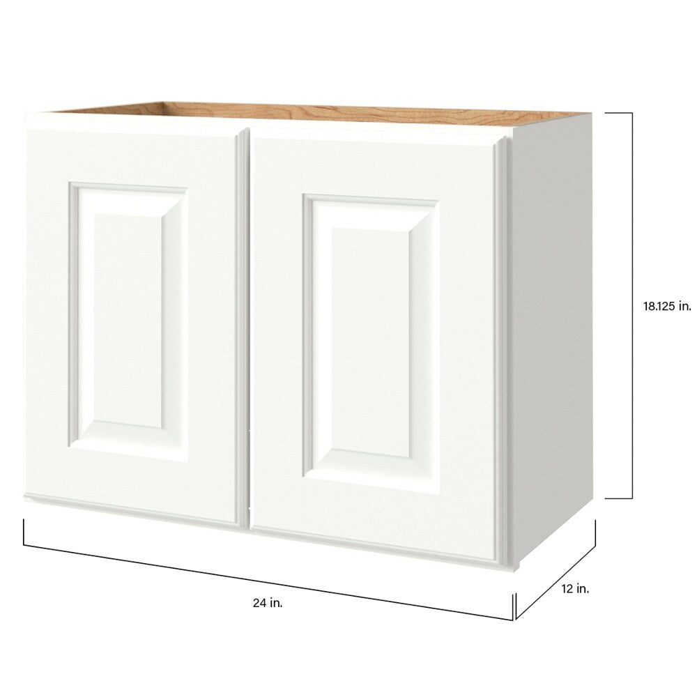 allen + roth Tilson 24-in W x 18.625-in H x 12-in D Linen Wall Fully Assembled Cabinet (Raised Panel Square Door Style)