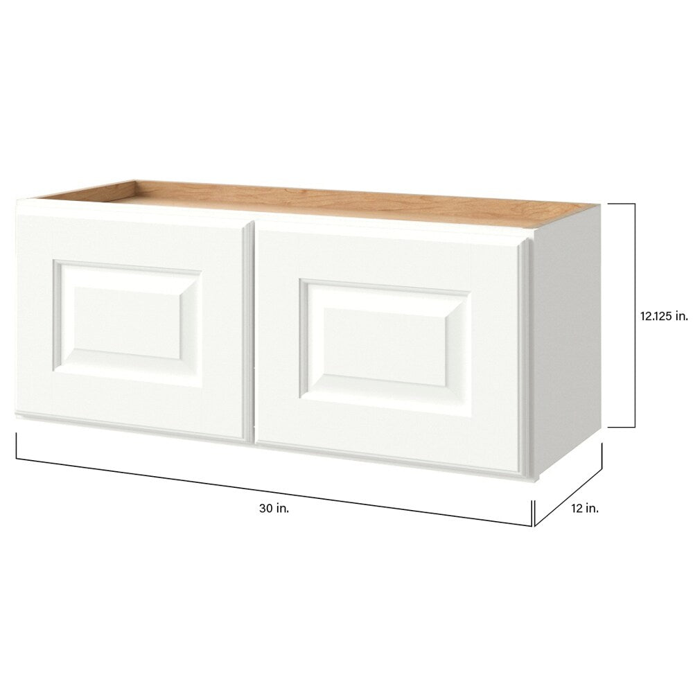 allen + roth Tilson 30-in W x 12.125-in H x 12-in D Linen Wall Fully Assembled Cabinet (Raised Panel Square Door Style)