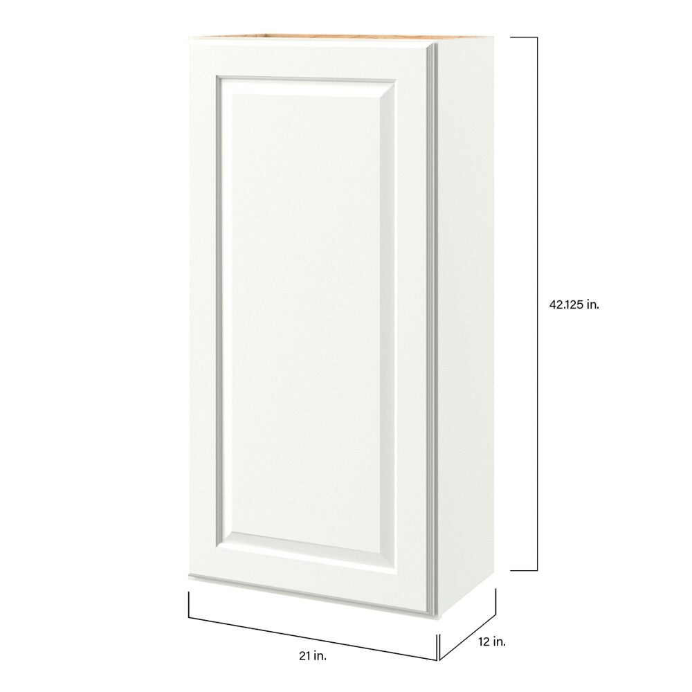 allen + roth Tilson 21-in W x 42.125-in H x 12-in D Linen Wall Fully Assembled Cabinet (Raised Panel Square Door Style)
