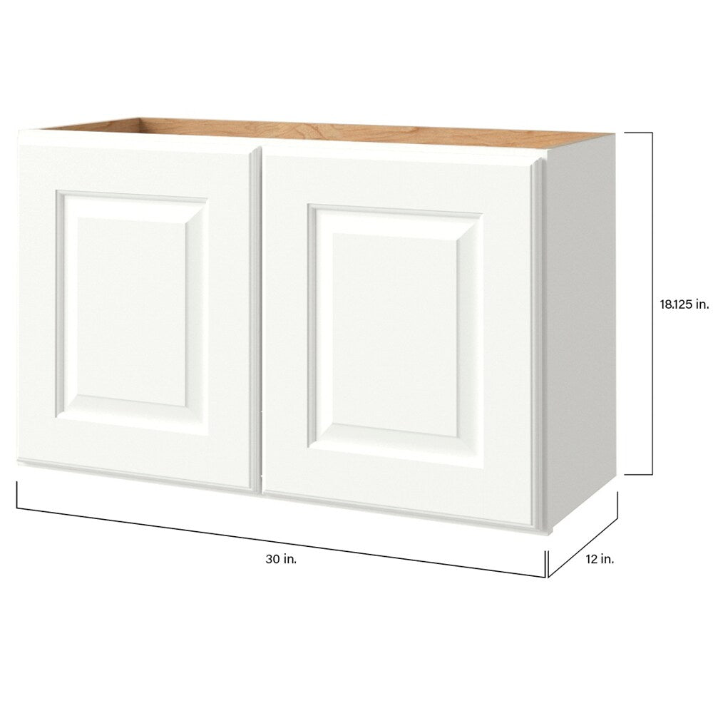 allen + roth Tilson 30-in W x 18.625-in H x 12-in D Linen Wall Fully Assembled Cabinet (Raised Panel Square Door Style)