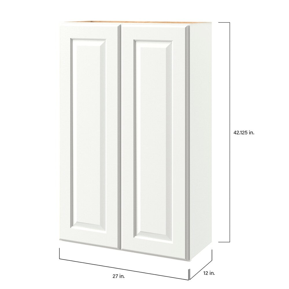 allen + roth Tilson 27-in W x 42.125-in H x 12-in D Linen Wall Fully Assembled Cabinet (Raised Panel Square Door Style)