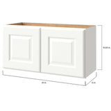 allen + roth Tilson 30-in W x 15.125-in H x 12-in D Linen Wall Fully Assembled Cabinet (Raised Panel Square Door Style)