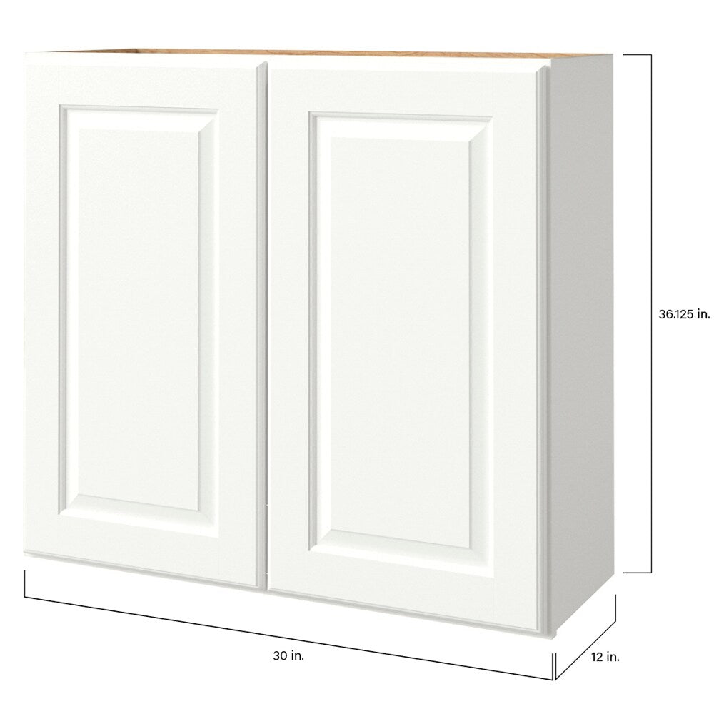 allen + roth Tilson 30-in W x 39.125-in H x 12-in D Linen Wall Fully Assembled Cabinet (Raised Panel Square Door Style)