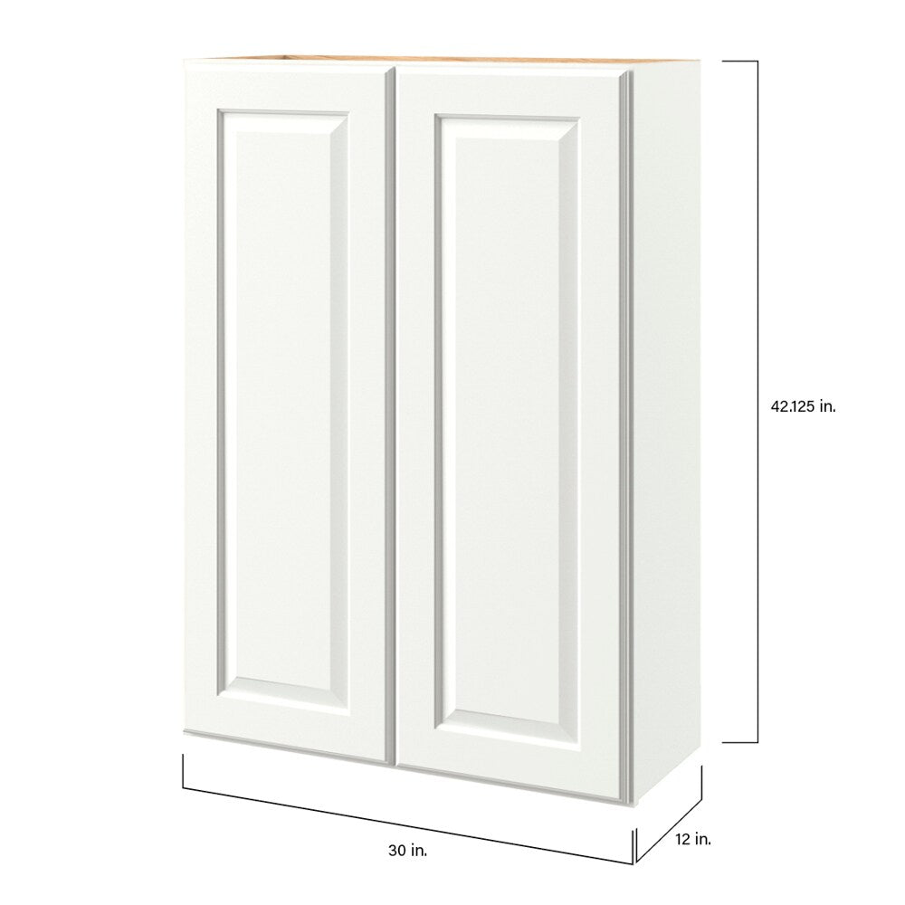 allen + roth Tilson 30-in W x 42.125-in H x 12-in D Linen Wall Fully Assembled Cabinet (Raised Panel Square Door Style)