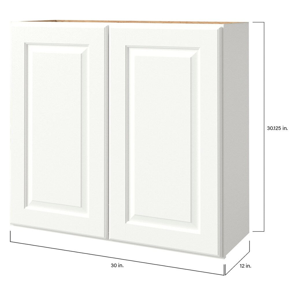 allen + roth Tilson 30-in W x 30.125-in H x 12-in D Linen Wall Fully Assembled Cabinet (Raised Panel Square Door Style)