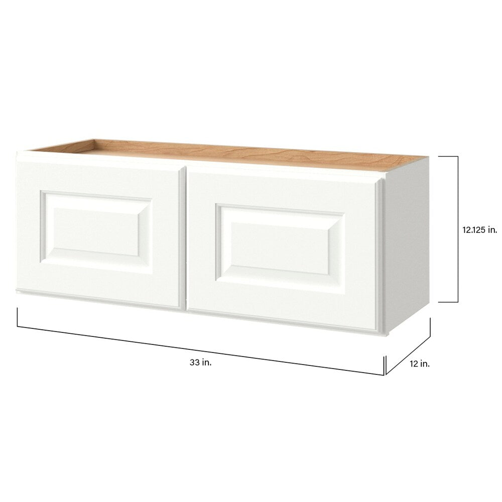 allen + roth Tilson 33-in W x 12.125-in H x 12-in D Linen Wall Fully Assembled Cabinet (Raised Panel Square Door Style)