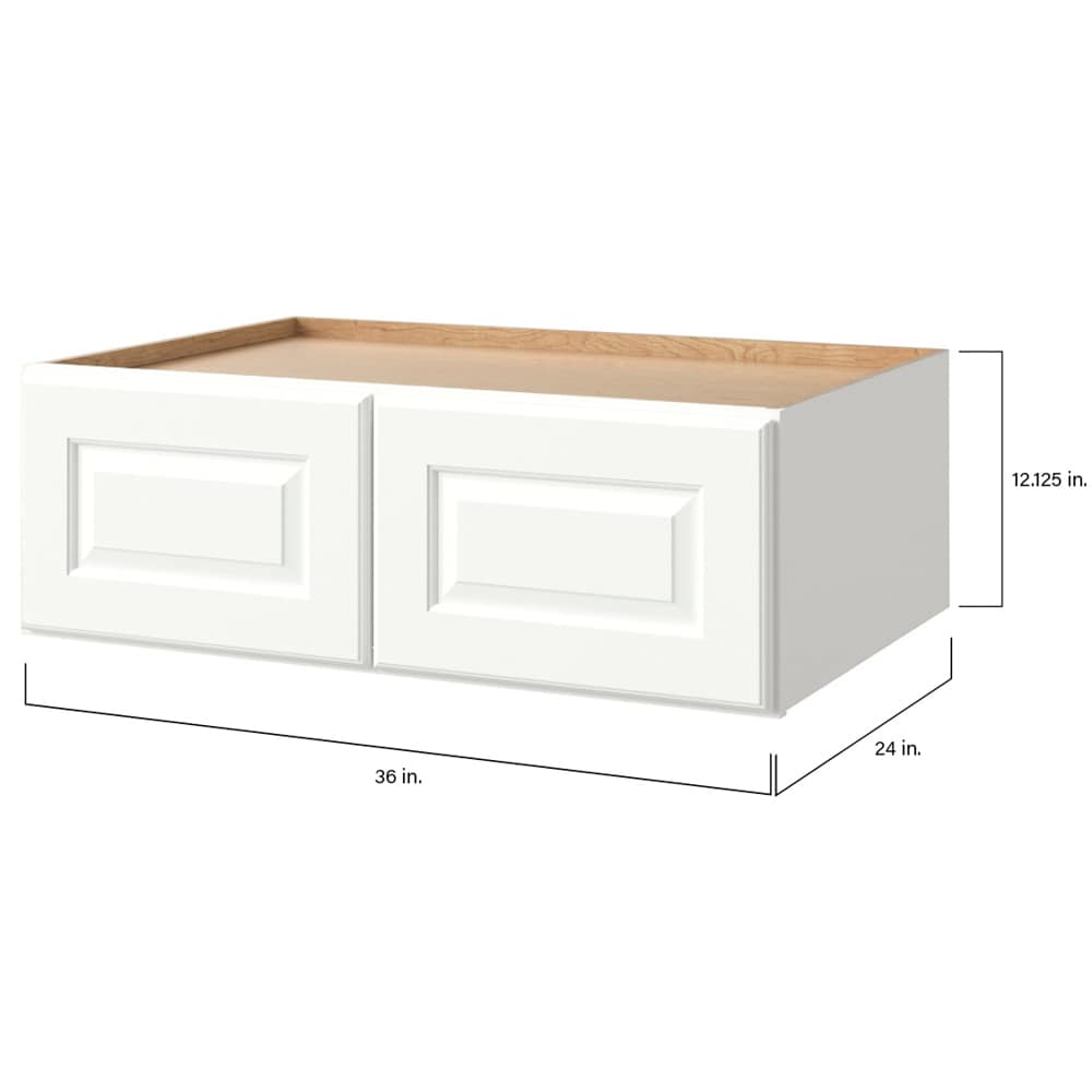 allen + roth Tilson 36-in W x 12.125-in H x 12-in D Linen Wall Fully Assembled Cabinet (Raised Panel Square Door Style)