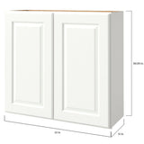 allen + roth Tilson 33-in W x 39.125-in H x 12-in D Linen Wall Fully Assembled Cabinet (Raised Panel Square Door Style)