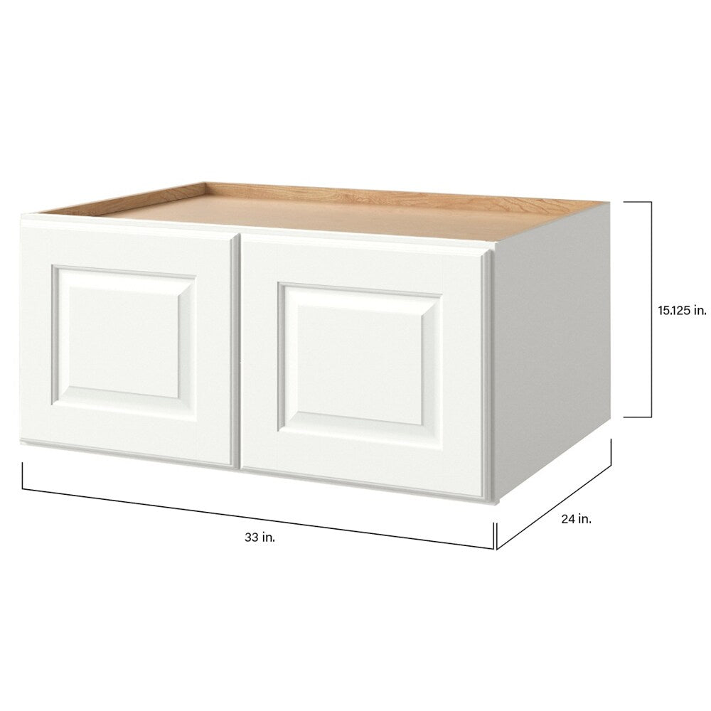 allen + roth Tilson 33-in W x 15.125-in H x 24-in D Linen Wall Fully Assembled Cabinet (Raised Panel Square Door Style)