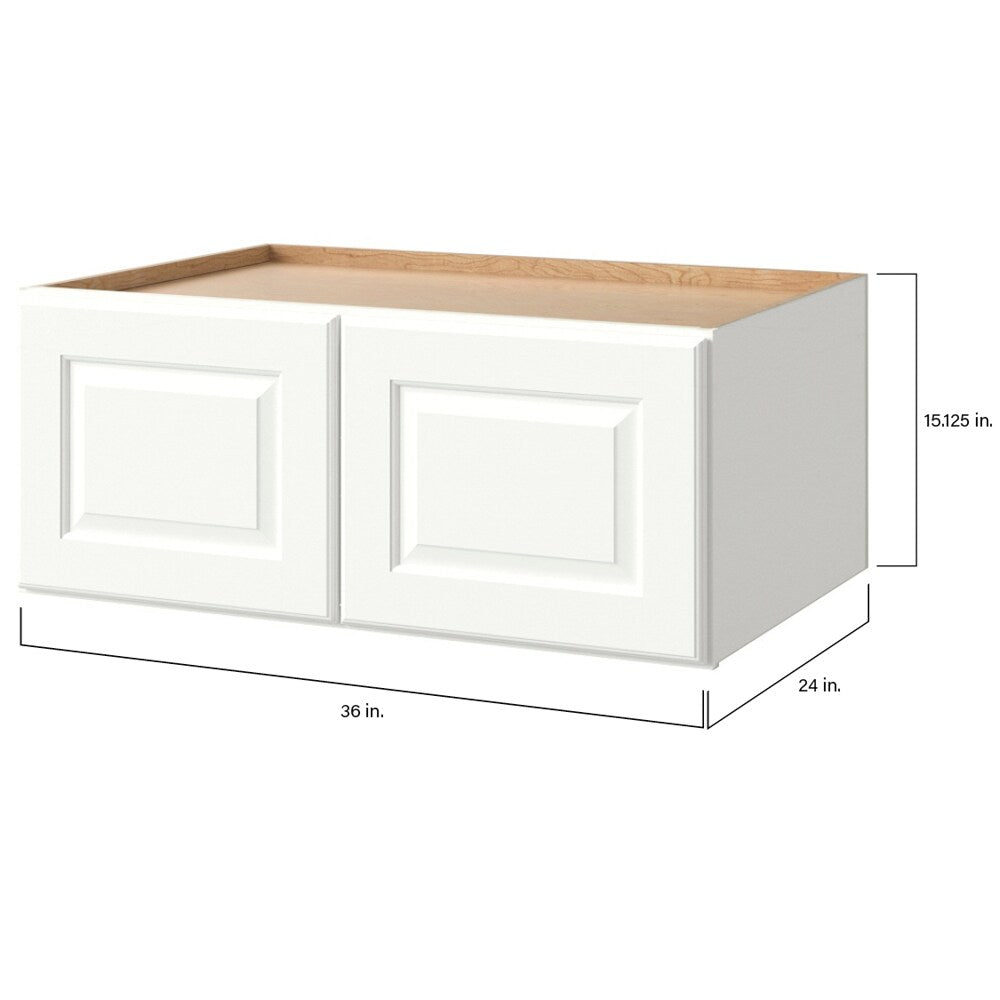 allen + roth Tilson 36-in W x 15.125-in H x 24-in D Linen Wall Fully Assembled Cabinet (Raised Panel Square Door Style)
