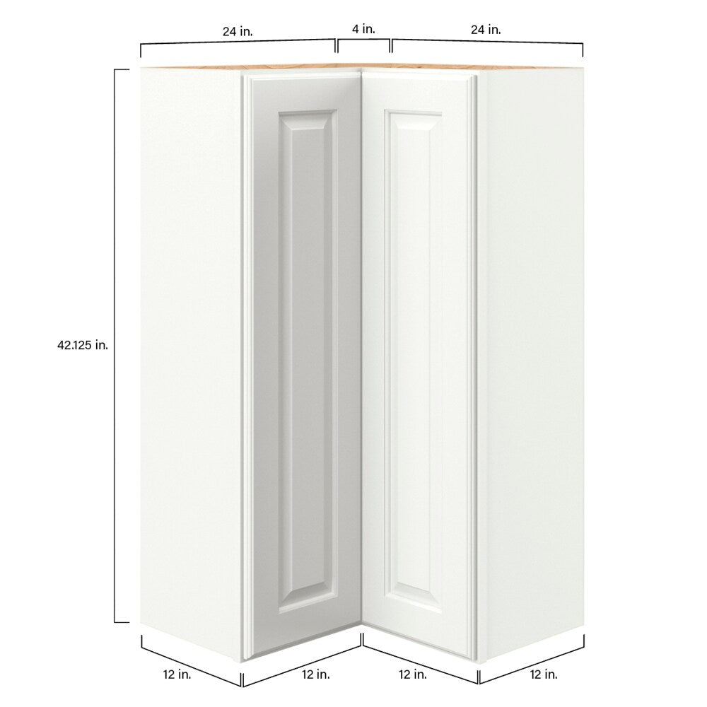 allen + roth Tilson 24-in W x 42.125-in H x 12-in D Linen L-shaped Corner Wall Fully Assembled Cabinet (Raised Panel Square Style)