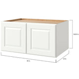 allen + roth Tilson 36-in W x 18.625-in H x 24-in D Linen Wall Fully Assembled Cabinet (Raised Panel Square Door Style)