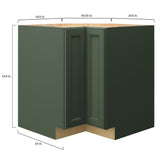 allen + roth Heathrow 33-in W x 34.5-in H x 24-in D Sage L-shaped Corner Base Fully Assembled Cabinet (Recessed Panel Square Style)