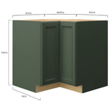allen + roth Heathrow 36-in W x 34.5-in H x 24-in D Sage L-shaped Corner Base Fully Assembled Cabinet (Recessed Panel Square Style)