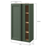 allen + roth Heathrow 24-in W x 42.125-in H x 12-in D Sage Blind Corner Wall Fully Assembled Cabinet (Recessed Panel Square Style)