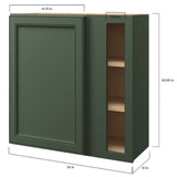 allen + roth Heathrow 30-in W x 30.125-in H x 12-in D Sage Blind Corner Wall Fully Assembled Cabinet (Recessed Panel Square Style)