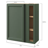 allen + roth Heathrow 33-in W x 36.125-in H x 12-in D Sage Blind Corner Wall Fully Assembled Cabinet (Recessed Panel Square Style)