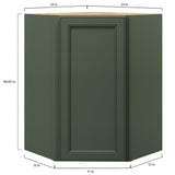 allen + roth Heathrow 24-in W x 36.125-in H x 12-in D Sage Diagonal Corner Wall Fully Assembled Cabinet (Recessed Panel Square Style)