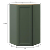 allen + roth Heathrow 24-in W x 42.125-in H x 12-in D Sage Diagonal Corner Wall Fully Assembled Cabinet (Recessed Panel Square Style)