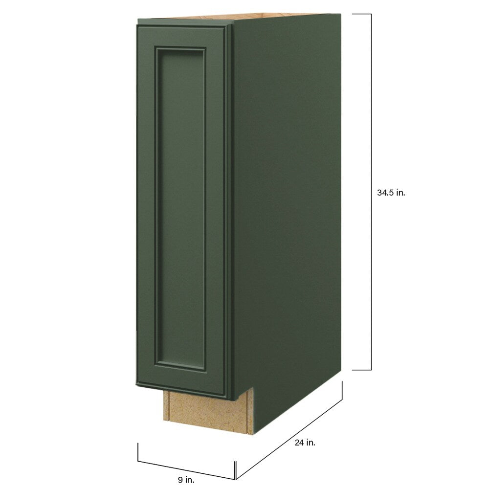 allen + roth Heathrow 9-in W x 34.5-in H x 24-in D Sage Base Fully Assembled Cabinet (Recessed Panel Square Door Style)