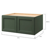 allen + roth Heathrow 33-in W x 15.125-in H x 24-in D Sage Wall Fully Assembled Cabinet (Recessed Panel Square Door Style)