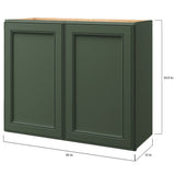 allen + roth Heathrow 30-in W x 24.5-in H x 12-in D Sage Wall Fully Assembled Cabinet (Recessed Panel Square Door Style)